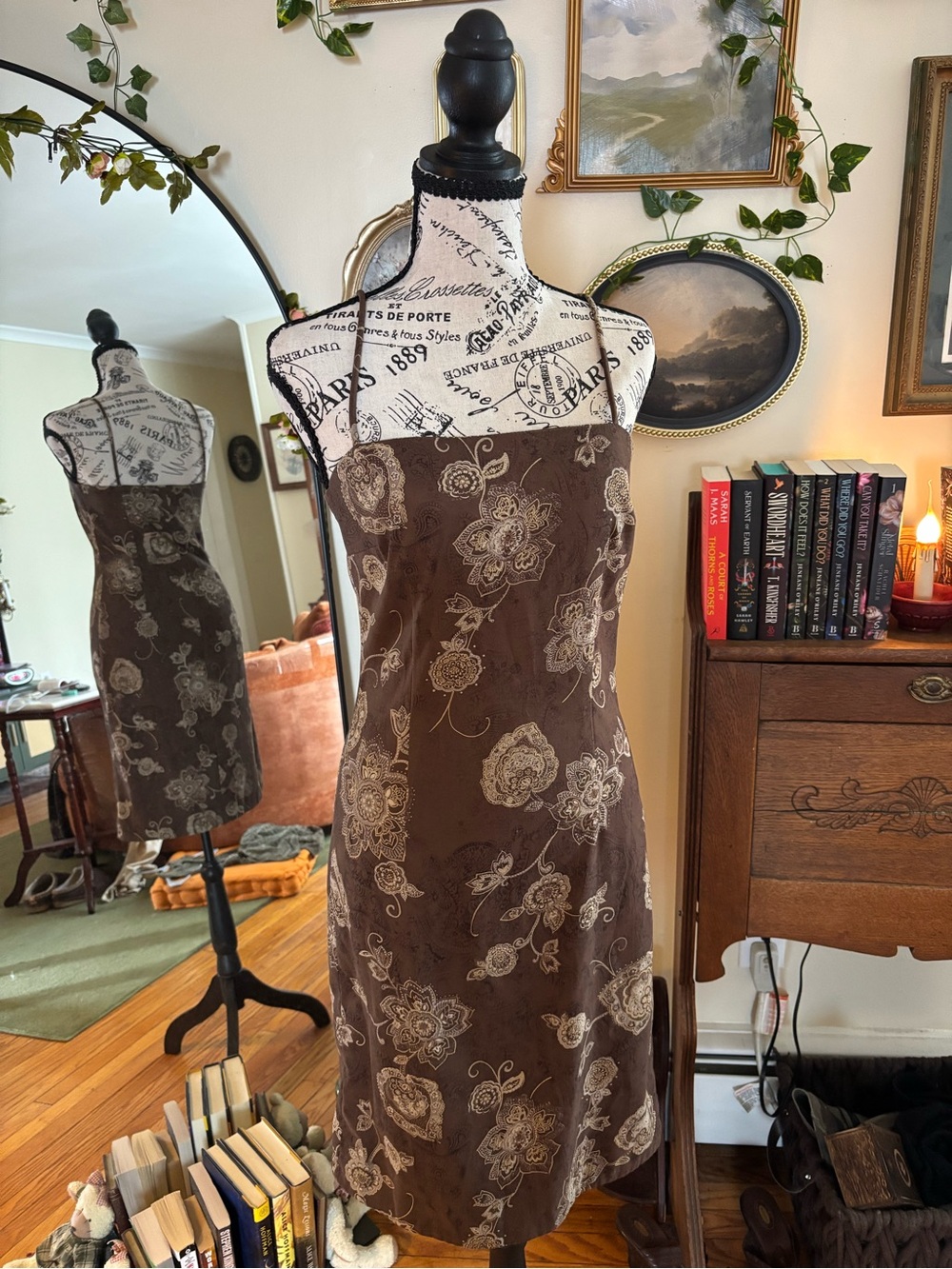 Rampage Brown Paisley Slip Dress